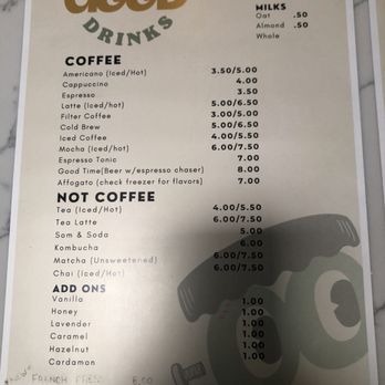 Good Time - Menu - Coffee & Tea Near Me - Long Beach, California