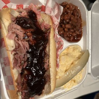 Emma’s BBQ - a sandwich and beans in a styrofoam container - Barbeque Near Me - Bremerton, Washington Emma’s BBQ - a sandwich and beans in a styrofoam container - Barbeque Near Me - Bremerton, Washington