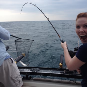 Kingfisher Charters - The birthday girl with her first catch of the day!! - Tours Near Me - Chicago, Illinois Kingfisher Charters - The birthday girl with her first catch of the day!! - Tours Near Me - Chicago, Illinois