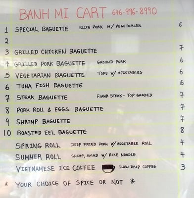 Menu photo 7 Banh Mi Cart New York, NY