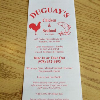 Duguays Chicken & Seafood - Very clean. Everything smells and looks good. - Seafood Near Me - Gardner, Massachusetts