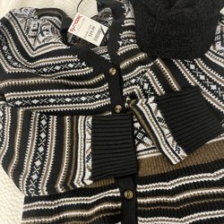 TJ Maxx - Button-up Isle peplum sweater with knitted hat