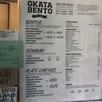 Okata Bento - Menu - Japanese Near Me - Honolulu, Hawaii Okata Bento - Menu - Japanese Near Me - Honolulu, Hawaii