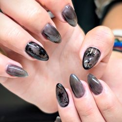 nail bar - These are the coolest see through glass black nails made possible by yenyen here at #nailbar! Look at the work! #nailbar nails #nb