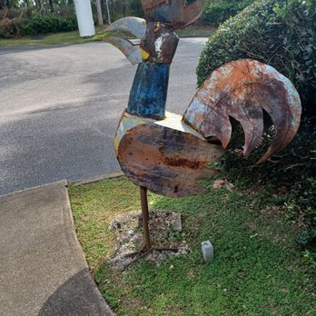 Wahoo Seafood - a rusty rooster sculpture on the side of the road - Seafood Near Me - Tallahassee, Florida Wahoo Seafood - a rusty rooster sculpture on the side of the road - Seafood Near Me - Tallahassee, Florida