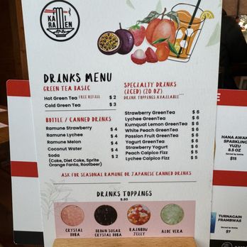 Kami Ramen - Drinks Menu - Ramen Near Me - Anchorage, Alaska