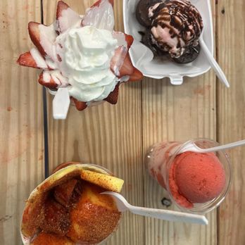 Ice Ice Baby - Brownie with ice cream, strawberry shaved ice, fresanada, and pindanada - Shaved Ice Near Me - San Antonio, Texas Ice Ice Baby - Brownie with ice cream, strawberry shaved ice, fresanada, and pindanada - Shaved Ice Near Me - San Antonio, Texas