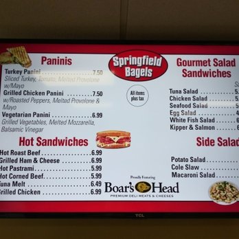 Springfield Hot Bagels - menu and prices - Bagels Near Me - Springfield Township, New Jersey