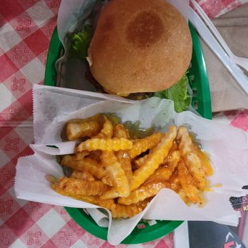 Mark's Outing - Original cheese burger and sad cheese fries. - Burgers Near Me - San Antonio, Texas