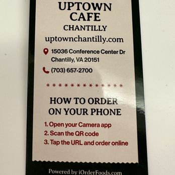 Uptown Cafe - the menu for the restaurant - Cafes Near Me - Chantilly, Virginia