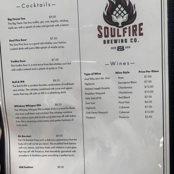 Soul Fire Brewing - Cocktail and wine menu - Brewpubs Near Me - Roanoke, Texas Soul Fire Brewing - Cocktail and wine menu - Brewpubs Near Me - Roanoke, Texas
