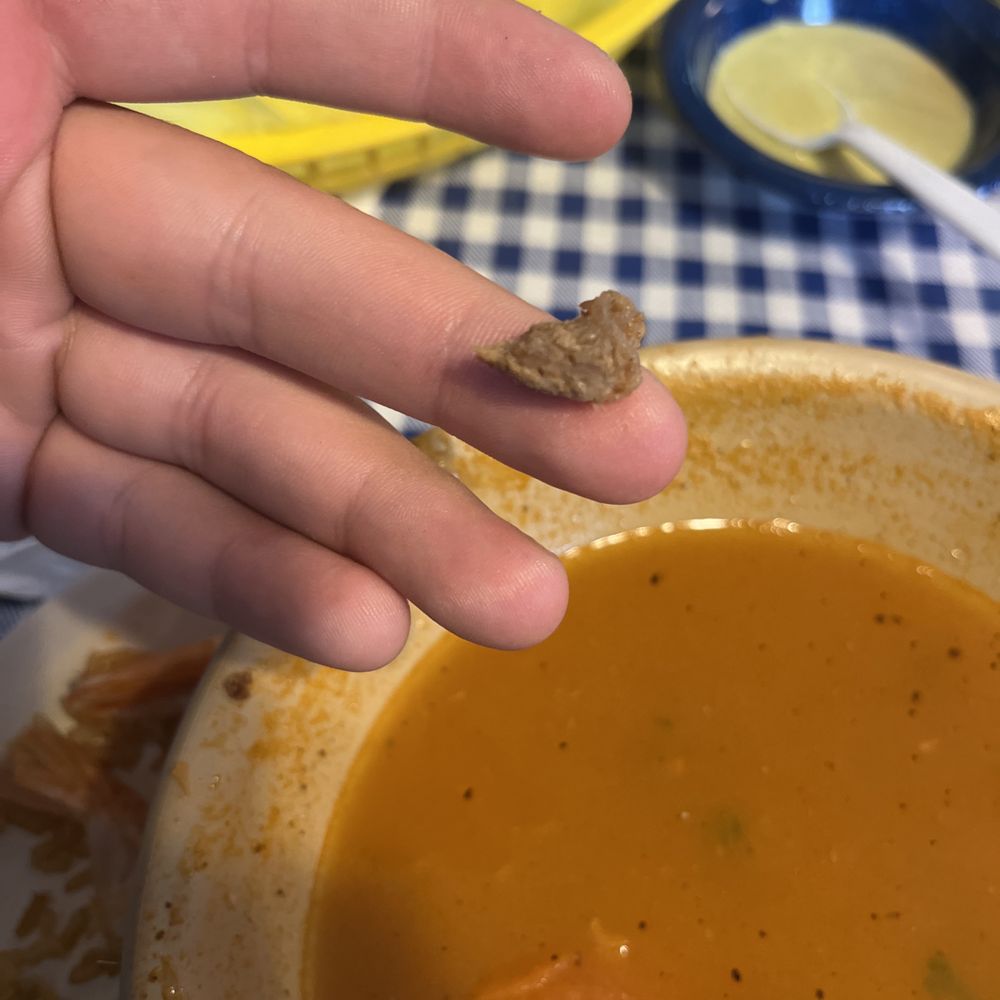 Caldo de pescado y Cameron with a piece of beef in it Caldo de pescado y Cameron with a piece of beef in it