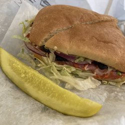 East Ave Deli - Antipasto sandwich and pickle