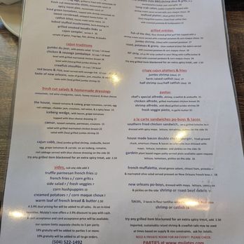 Mulate's - Menu - Cajun/Creole Near Me - New Orleans, Louisiana Mulate's - Menu - Cajun/Creole Near Me - New Orleans, Louisiana