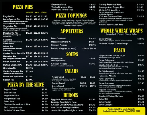 Menu photo 5 Lucia Pizza Bayside, NY Menu photo 5 Lucia Pizza Bayside, NY