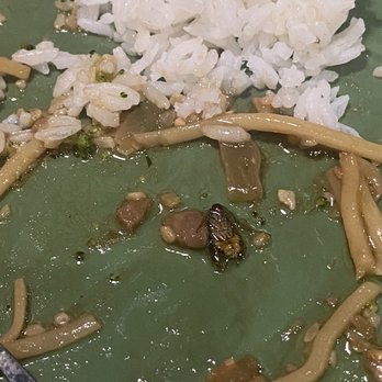 HuHot Mongolian Grill - a plate of food with rice and beans - Asian Fusion Near Me - Cedar Rapids, Iowa