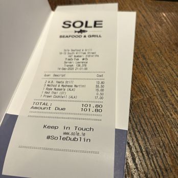SOLE Seafood and Grill - Seafood Near Me - Dublin, D