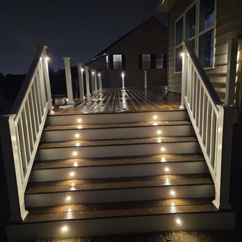 M & C Global Construction - New Composite Deck w/ Lights - General Contractors Near Me - Odenton, Maryland