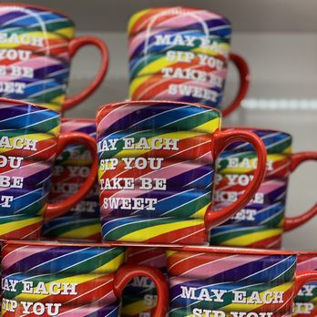 Dylan’s Candy Bar - a stack of mugs - Candy Stores Near Me - New York, New York