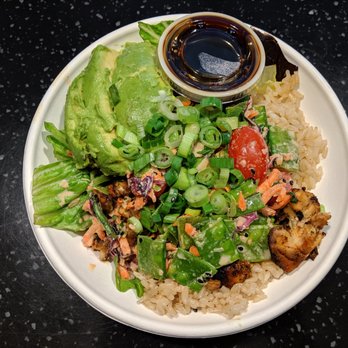 gusto! West Midtown - Sweet Soy Sriracha. Half and half, brown rice and salad mix, with spicy chicken. Plus avocado. $11 plus tax and tip. This was a to-go order. - Fast Food Near Me - Atlanta, Georgia gusto! West Midtown - Sweet Soy Sriracha. Half and half, brown rice and salad mix, with spicy chicken. Plus avocado. $11 plus tax and tip. This was a to-go order. - Fast Food Near Me - Atlanta, Georgia