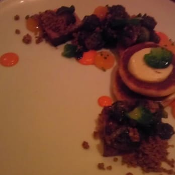 Barley Swine - Brussel sprouts, bacon, hot sauce, hay, and hoe cakes - New American Near Me - Austin, Texas Barley Swine - Brussel sprouts, bacon, hot sauce, hay, and hoe cakes - New American Near Me - Austin, Texas