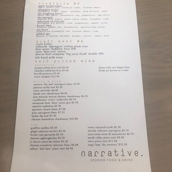 Narrative - HH drinks - New American Near Me - Denver, Colorado Narrative - HH drinks - New American Near Me - Denver, Colorado