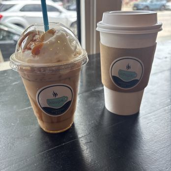 Koupa Espresso Bar - Crème brûlée salted caramel iced latte Hot latte with tiramisu - Coffee & Tea Near Me - Haddon Township, New Jersey Koupa Espresso Bar - Crème brûlée salted caramel iced latte Hot latte with tiramisu - Coffee & Tea Near Me - Haddon Township, New Jersey
