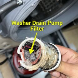 ApplianceCheck - Dirty Drain Pump Filter.
