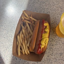 Corn All-Beef Hot Dog with Fries
