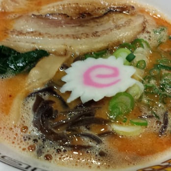 Ramen Naruto - 020516:  #R-2 Spicy Miso Tonkotsu Ramen, pork chasiu, naruto, green onion, black mushroom, bamboo shoots, bean sprouts... - Ramen Near Me - Azusa, California