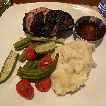 Bone and Broth - Duck Frites Okra with cherry tomatoes Garlic Herb Mashed Potatoes - Gastropubs Near Me - Asheville, North Carolina Bone and Broth - Duck Frites Okra with cherry tomatoes Garlic Herb Mashed Potatoes - Gastropubs Near Me - Asheville, North Carolina