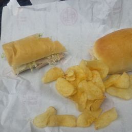 a sandwich and potato chips a sandwich and potato chips