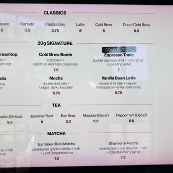 20g - Menu - Coffee & Tea Near Me - Los Angeles, California 20g - Menu - Coffee & Tea Near Me - Los Angeles, California