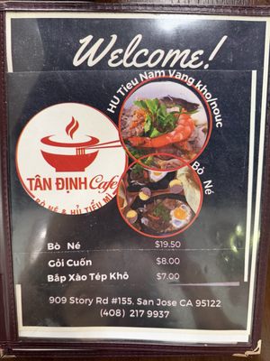 Menu photo 1 Tan Dinh Cafe San Jose, CA Menu photo 1 Tan Dinh Cafe San Jose, CA
