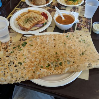 Dimple's Bombay Talk - Rava masala dosa, grilled veggies sandwich. - Indian Near Me - Iselin, New Jersey Dimple's Bombay Talk - Rava masala dosa, grilled veggies sandwich. - Indian Near Me - Iselin, New Jersey