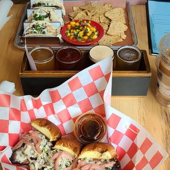 Grand Armory Brewing - Brisket sliders & chicken tacos + beer flight - Breweries Near Me - Grand Haven, Michigan