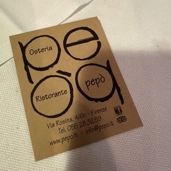 Osteria Pepò - Business card - Tuscan Near Me - Florence, FI Osteria Pepò - Business card - Tuscan Near Me - Florence, FI