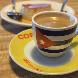 Original Cuban coffee with Cuban flan Original Cuban coffee with Cuban flan