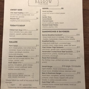 Barrow Food House - Food Menu - New American Near Me - Riverhead, New York