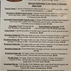 Brady's Run Grille & Guesthouse - Menu - Breakfast Platters , French Toast , Omelets ( as of 10-17-2026 )