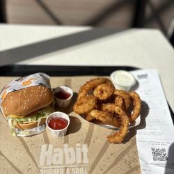 Free bday Charburger and I bought onion rings