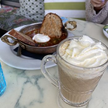 Blue Daisy - Irish coffee and shakshuka ("meat sauce" is what they called it) - Creperies Near Me - Santa Monica, California Blue Daisy - Irish coffee and shakshuka ("meat sauce" is what they called it) - Creperies Near Me - Santa Monica, California