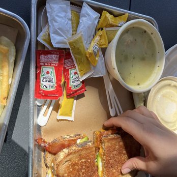 The Creamery - Avocado Bacon Cheddar Grilled Cheese Sandwich with chicken noodle soup - Cheese Shops Near Me - Beaver, Utah The Creamery - Avocado Bacon Cheddar Grilled Cheese Sandwich with chicken noodle soup - Cheese Shops Near Me - Beaver, Utah