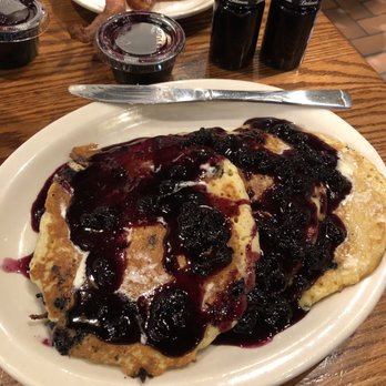 Cracker Barrel Old Country Store - Blueberry pancakes with a side of bacon - Breakfast & Brunch Near Me - Spanish Fort, Alabama