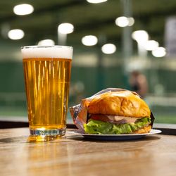 3rd Shot Pickleball - A Chuburger with a pint of cold beer