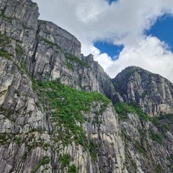 Preikestolen - Pulpit rock viewed from below on the lysefjorden