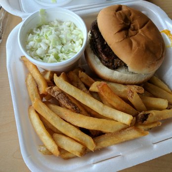 Cook Out - Cheeseburger tray with coleslaw, fries, and a fountain drink. $5.77 after tax. - Burgers Near Me - Marietta, Georgia