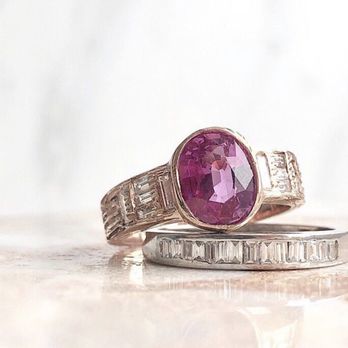 Ashley Morgan Designs - Pink sapphire and diamond banda - Jewelry Near Me - Ross, California Ashley Morgan Designs - Pink sapphire and diamond banda - Jewelry Near Me - Ross, California