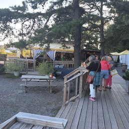 Outside at happy hour