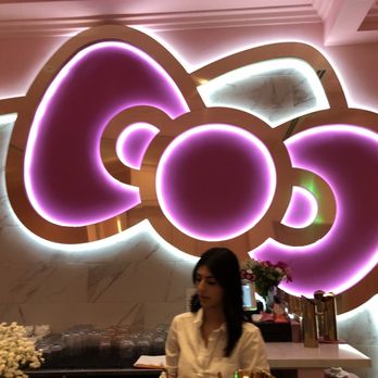 Hello Kitty Cafe - Bar area with super cute backlit hello kitty! - Cafes Near Me - Irvine, California